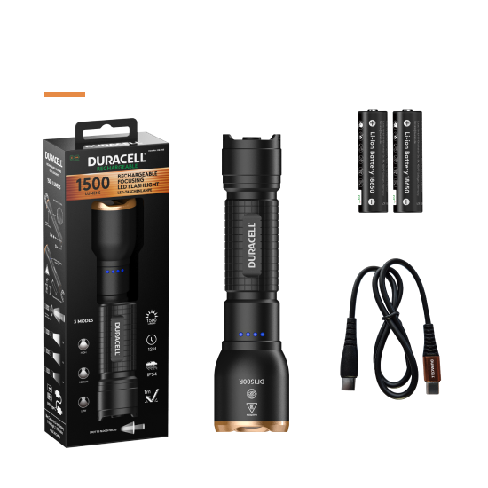 Duracell DF1500R - 1500 lm 1x18650 Taschenlampe