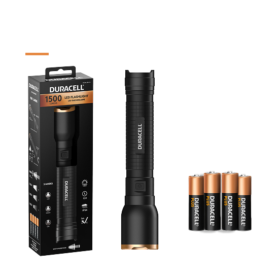 Duracell DF1500 - 1500 lm 4xAA Taschenlampe