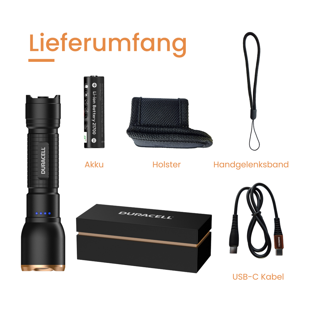 Duracell DF1500R Pro - 1500 lm 1x21700 Flashlight