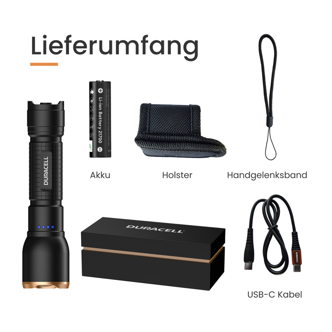 Duracell DF1500R - 1500 lm 1x21700 Taschenlampe