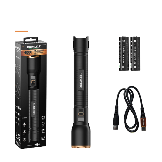 Duracell DF4000R - 4000 lm 2x18650 Taschenlampe