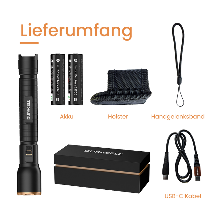 Duracell DF6000R Taschenlampe 6000 lm