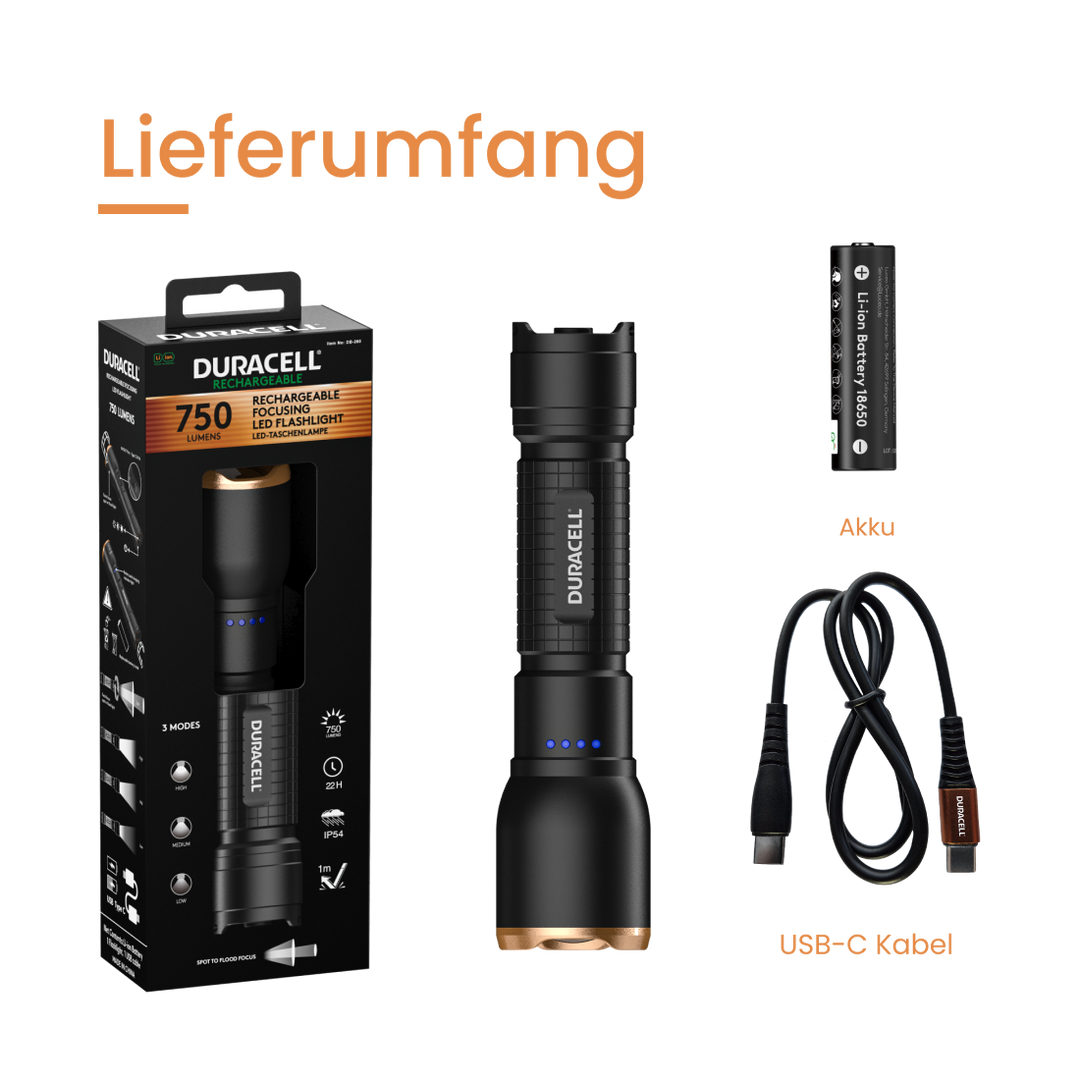 DF750R -750 lm 1x18650 Taschenlampe