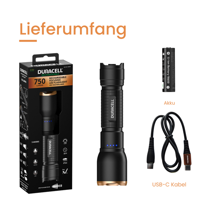 DF750R -750 lm 1x18650 Taschenlampe