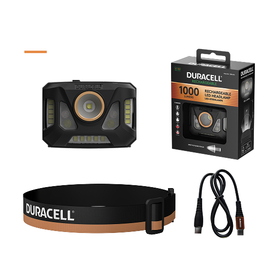 Duracell DH1000R - 1000 lm LiPo Stirnlampe