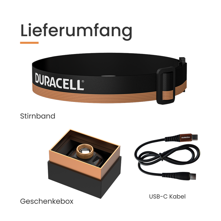 Duracell DH850R - 850 lm LiPo Stirnlampe