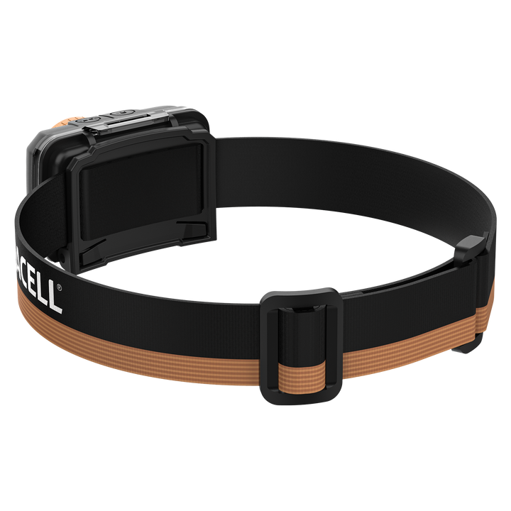Duracell DH400 LED Stirnlampe Rückansicht mit Stirnband