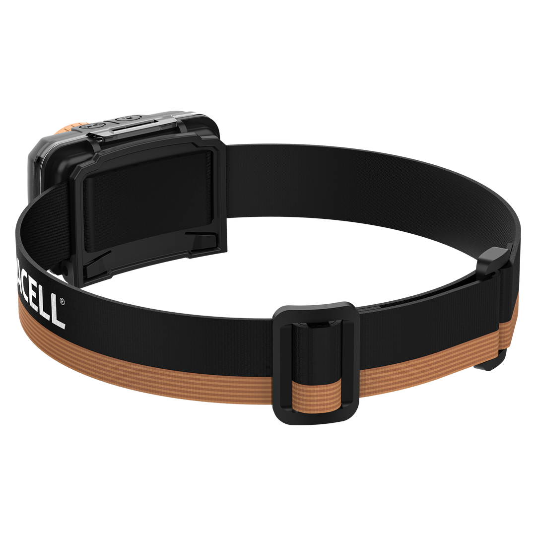 Duracell DH850R LED Stirnlampe Rückansicht mit Stirnband